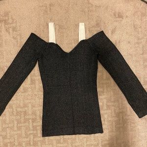 Off the Shoulder V-neck Venus Sweater